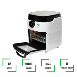 WIAMI AirFryer Oven 12L Akıllı Yağsız Fritöz - Siyah - 2